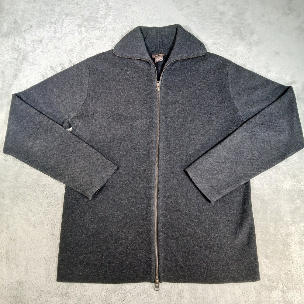 Martin Gordon Cardigan Sweater Mens M Gray Y2K Wool Blend Casual